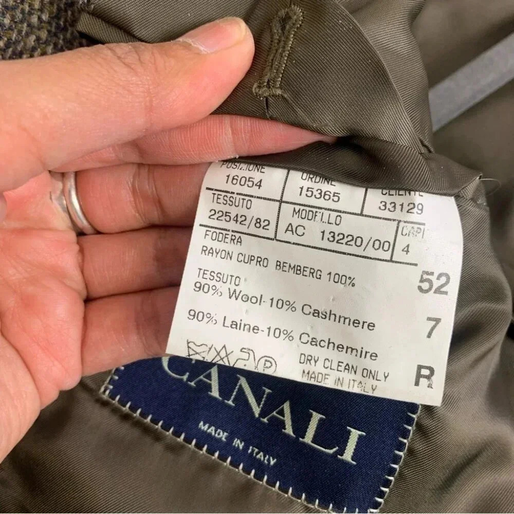 CANALI Henry Singer Wool Cashmere Blend Sport Coat Blazer Size 52 7 R - Picture 12 of 15